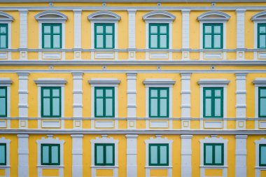 Yeşil windows ve Bangkok, Tayland, Thailand, Savunma Bakanlığı, sarı Kulesi