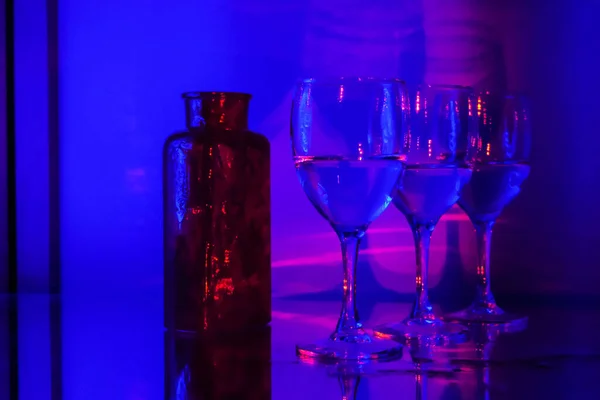 Glas Och Vas Färg Belysning — Stockfoto