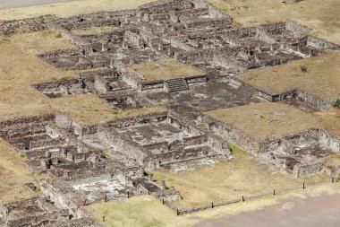Üstten Görünüm antik kalıntıları. Teotihuacan. Mexico city