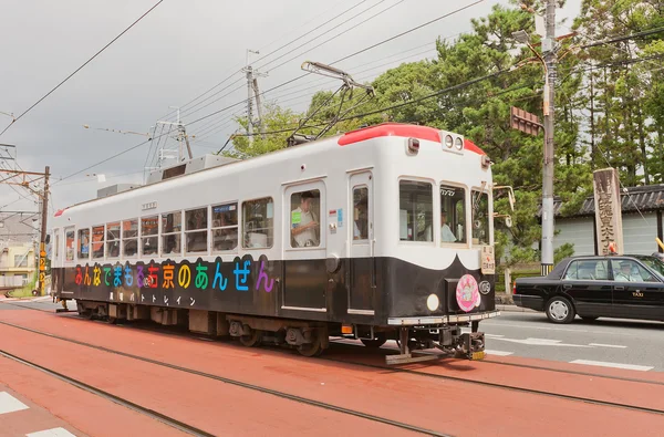 Randen tram on the street of Kyoto — Φωτογραφία Αρχείου