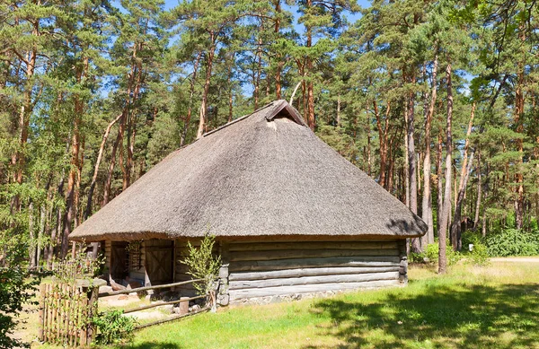 Boskap skjul (cirka 1850-talet) i etnografiska Open-Air Museum av Lat — Stockfoto