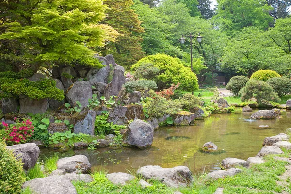 Garden of Hirosaki Castle, Hirosaki city, Japan — Stock Photo, Image