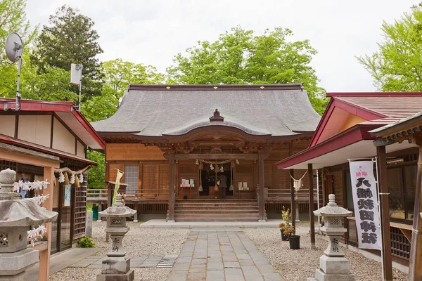 Haiden Hall of Hachiman Shinto Shrine, Akita, Japan — Stock Photo, Image