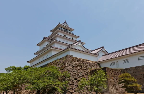 Bergfried der Burg aizu-wakamatsu (tsuruga-jo), Präfektur Fukushima — Stockfoto