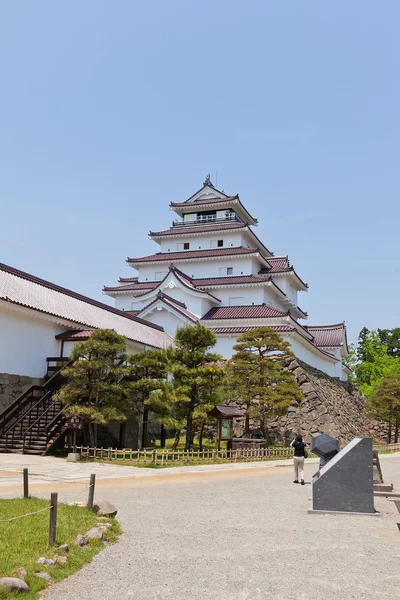 Donjon Aizu-Wakamatsu kale (Tsuruga-jo), Fukushima Prefectu — Stok fotoğraf