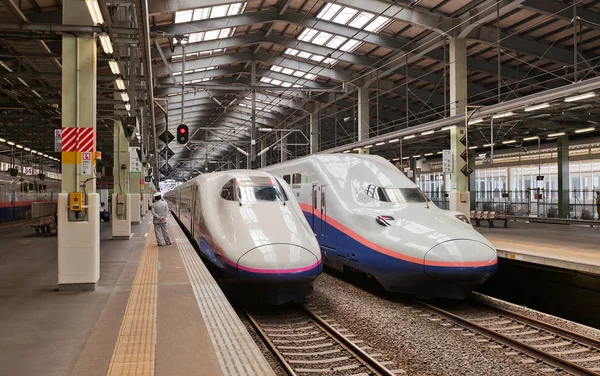 E2、E4 新潟ステーション、日本の新幹線を入力します。 — ストック写真