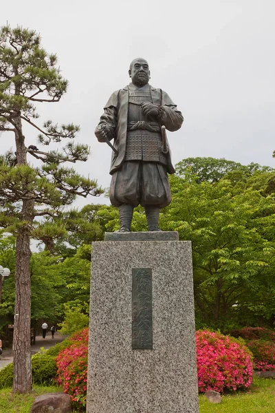 Emlékmű a Tokugava Iejaszu Okazaki kastély, Aichi prefektúra, — Stock Fotó