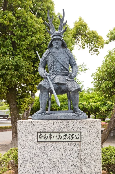 Honda Tadakatsu kalede Okazaki, Aichi Prefecture anıt, — Stok fotoğraf