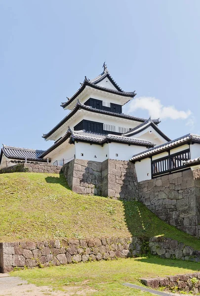 Donjon van Shirakawa (Komine) kasteel, Fukushima Prefecture, Japan — Stockfoto
