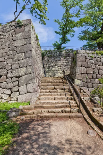 Väggarna i Shirakawa (Komine) slottet, Fukushima prefektur, Japan — Stockfoto