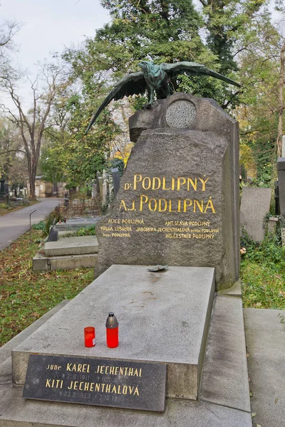 Grab von jan podlipny auf dem olsany-Friedhof in Prag — Stockfoto