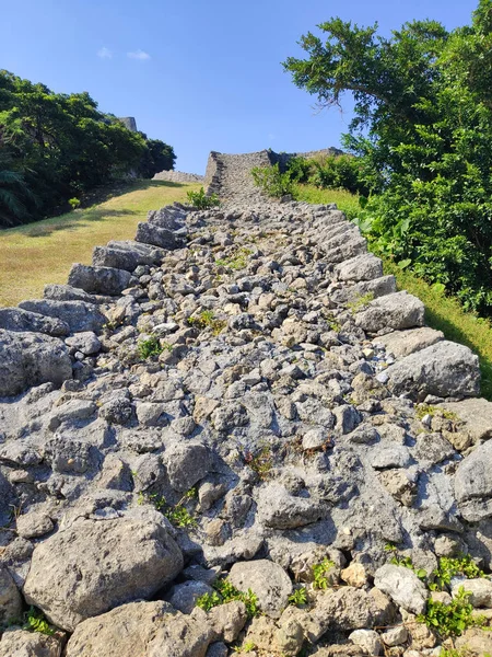 Uruma Okinawa Japão Novembro 2019 Restos Muralhas Defensivas Castelo Katsuren — Fotografia de Stock