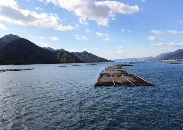 Itsukushima Giappone Novembre 2019 Allevamenti Ostriche Vicino All Isola Itsukushima — Foto Stock