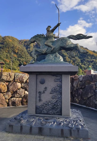 Gifu Japan November 2019 Paardenstandbeeld Van Oda Nobunaga Het Gifu — Stockfoto