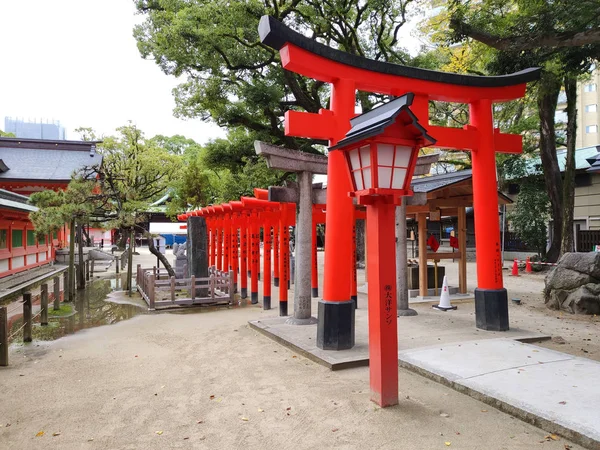 Fukuoka Japan November 2019 Torii Gates Sumiyoshi Jinja Shinto Shrine — Stock Photo, Image