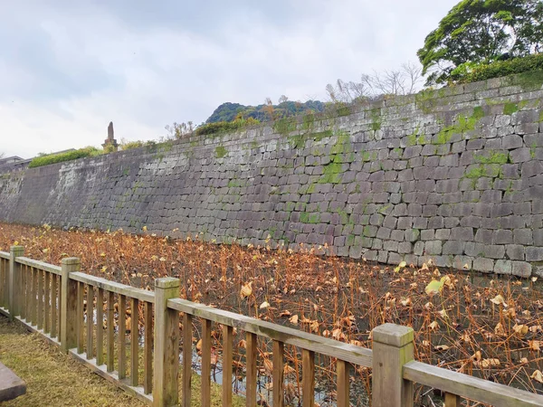 Kagoshima Japón Noviembre 2019 Murallas Piedra Ishigaki Del Castillo Kagoshima — Foto de Stock