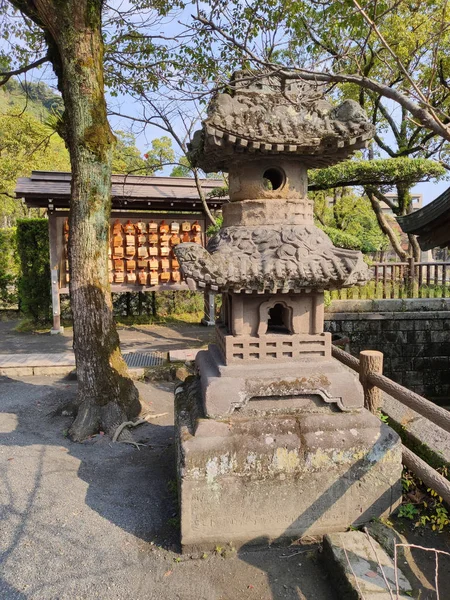 Kagoshima Japão Novembro 2019 Tradicional Lanterna Pedra Toro Terukuni Jinja — Fotografia de Stock