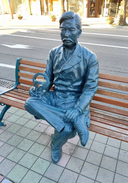 Сага Япония Ноября 2019 Года Скульптура Шиды Ринзабуро Городе Сага — стоковое фото