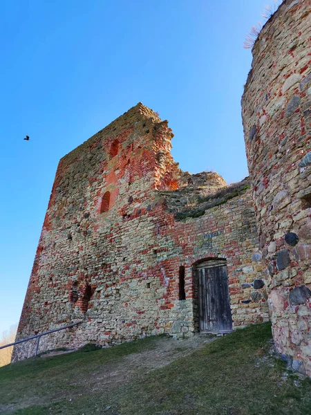 Bauska Λετονία Απριλίου 2020 Ερείπια Του Κάστρου Livonian Order Στη — Φωτογραφία Αρχείου
