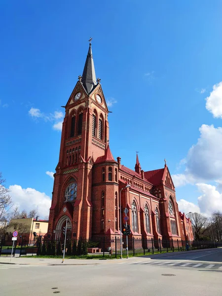 Jelgava Λετονία Απριλίου 2020 Ρωμαιοκαθολικός Καθεδρικός Ναός Της Άμωμου Παναγίας — Φωτογραφία Αρχείου