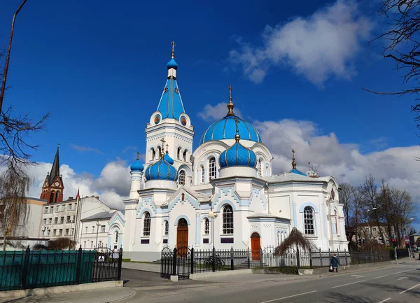Jelgava Letônia Abril 2020 Catedral Ortodoxa Dos Santos Simeão Ana — Fotografia de Stock
