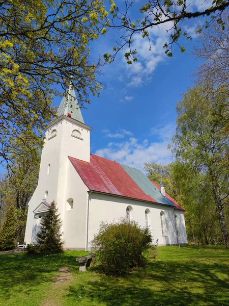 Lielvarde Łotwa Maja 2020 Kościół Ewangelicko Luterański Nad Brzegiem Rzeki — Zdjęcie stockowe