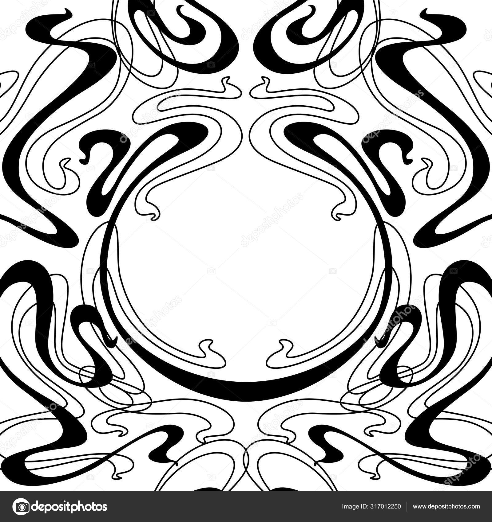 Frame with Art Nouveau ornament. Stock Vector Image by