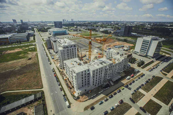 Riga city DSLR Drone Buildings photo from above