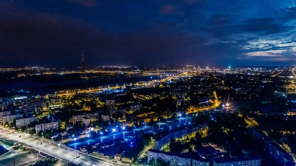 Riga città Autunno alba edifici viventi Drone Daugava fiume centro storico — Foto Stock