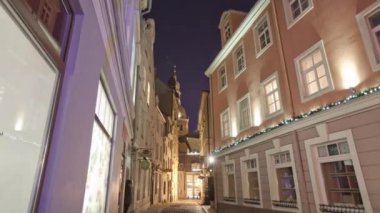 Kasaba eski Riga Timelapse halkları ile