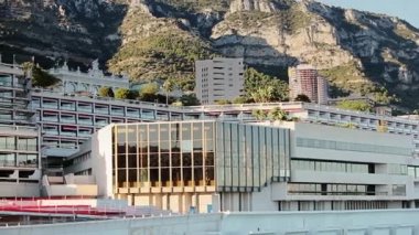 Monaco şehir şehir Monte Carlo Caddesi palmiye güneşli bir gün