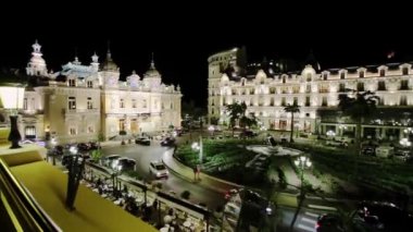 Monaco şehir şehir Monte Carlo gecesi hızlandırılmış bağlantı noktası yahts