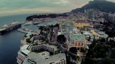 Monaco şehir şehir Monte Carlo Drone uçuş bağlantı noktası yahts deniz daire