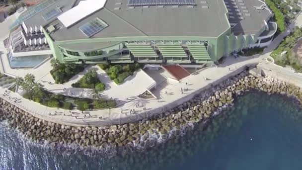 Monaco staden staden Monte Carlo Drone flyg port yahts havet flats — Stockvideo