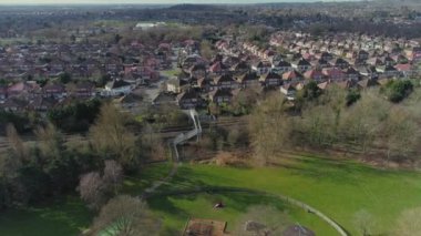 Londra şehir tren kentsel metro dron air uçuş