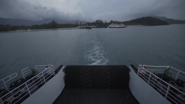 Visa från kryssningsfartyget till havet, glad, ocean, voyage färja — Stockvideo
