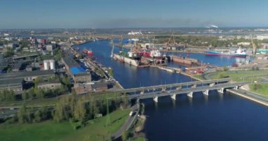 Tersane dron timelapse gemi tanker ve gemi deniz