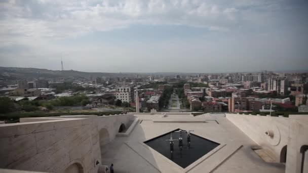 Ереванский город Армения, архитектура, здание, гора, путешествия, арарат, природа — стоковое видео