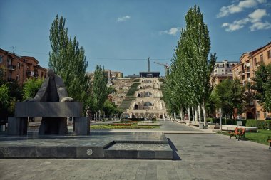 Erivan şehri, yaz aylarında Ermenistan eski kilise mimari manastır kültür tapınağı Katedrali