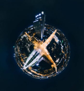 Riga City, sanal gerçeklik, Panorama Hotel, Letonya 360 Vr dron çekime küre gezegen gece evler