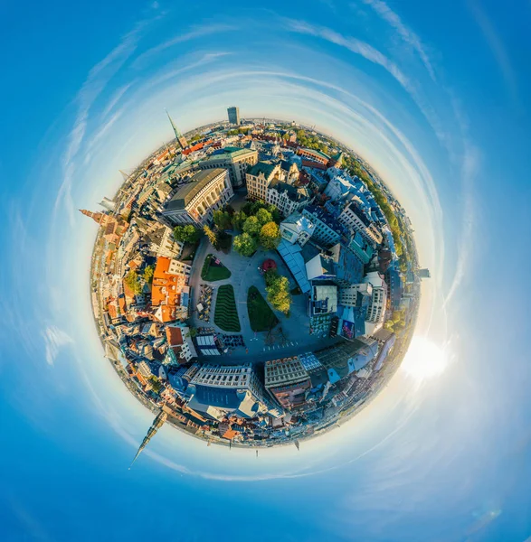 Ciudad Vieja Riga centro drone esfera 360 vr ver — Foto de Stock