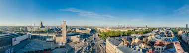 City Riga Merkezi dron küre 360 vr görünümü