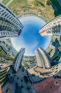 Riga şehir için sanal gerçeklik, Panorama 360 Vr dron resim evlerde yaşayan