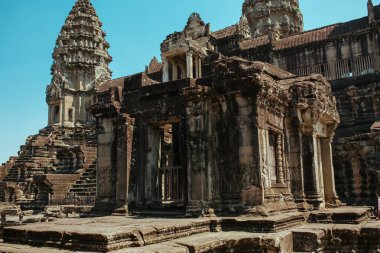 Kamboçya 'daki Angkor Wat Tapınağı Asya' daki Siem Reap şehri yakınlarında.
