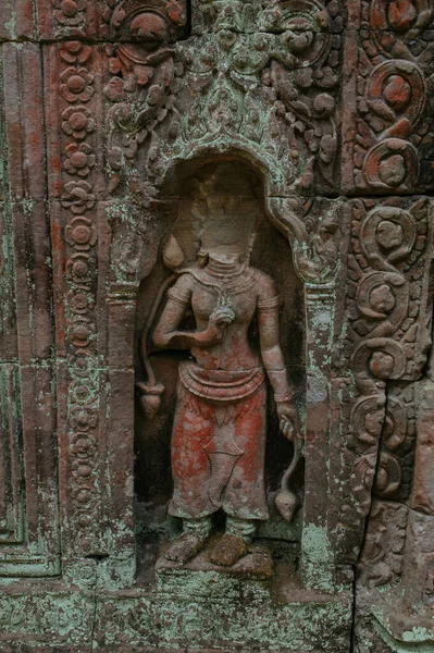 Kambodžské starověké malby a jeskynní malby na stěnách chrámu Agkor Wat — Stock fotografie