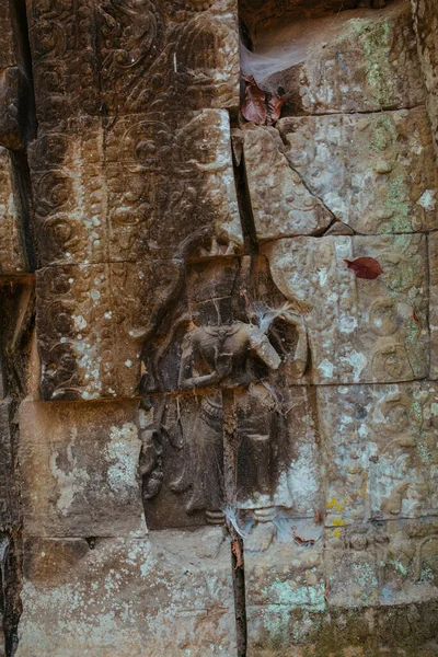 Kambodjanska antika väggmålningar och grottmålningar på Agkor Wat tempelväggar — Stockfoto