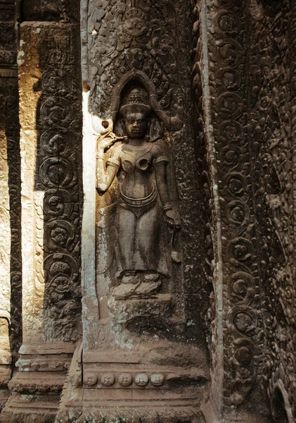 Agkor Wat庙宇墙壁上的柬埔寨远见卓识壁画和洞穴壁画 — 图库照片
