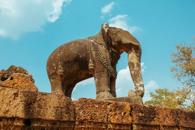 Agkor Wat tapınağının duvarlarında resmi ve mağara resimleri var.