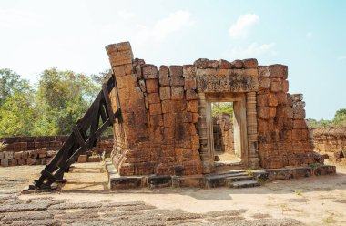 Kamboçya 'daki Angkor Wat Tapınağı Asya' daki Siem Reap şehri yakınlarında.