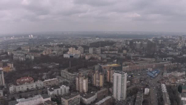 Élő házak és lakások blokk Kijev 4k Drone repülés — Stock videók